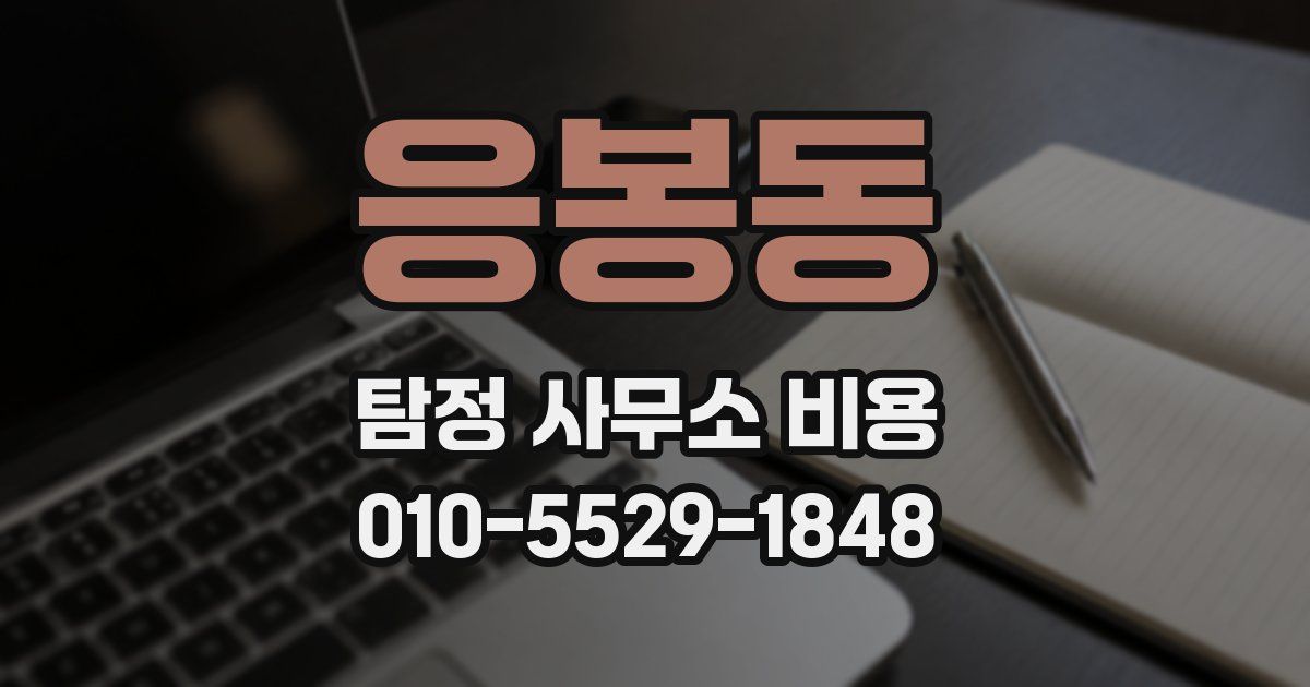 응봉동 탐정 사무소 비용
