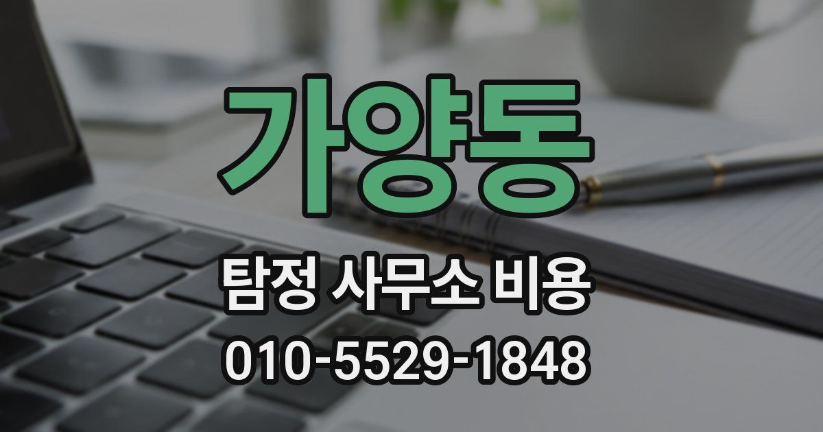 가양동 탐정 사무소 비용