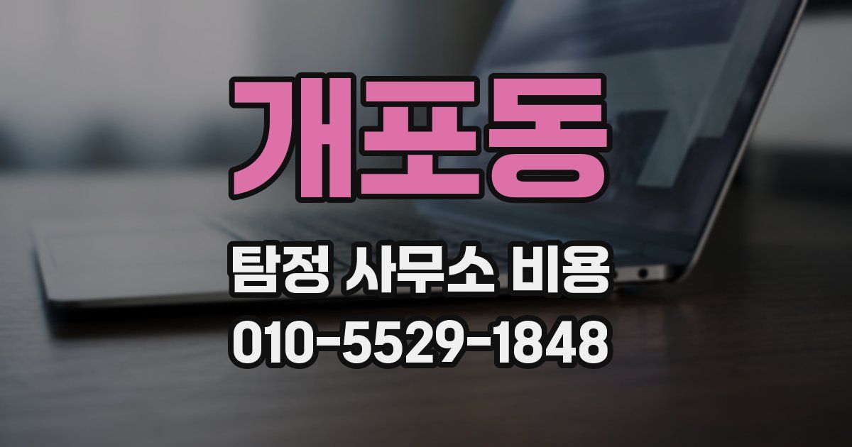개포동 탐정 사무소 비용