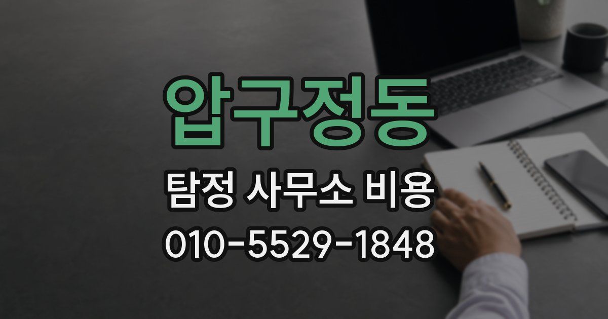 압구정동 탐정 사무소 비용