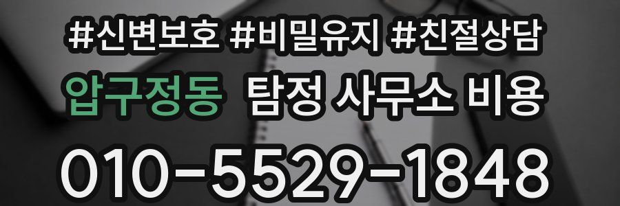 압구정동 탐정 사무소 비용