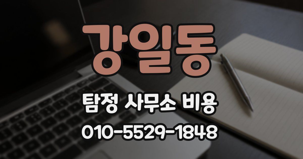 강일동 탐정 사무소 비용