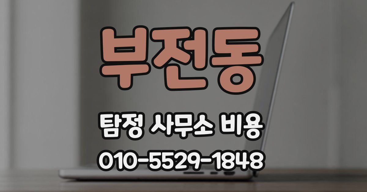 부전동 탐정 사무소 비용