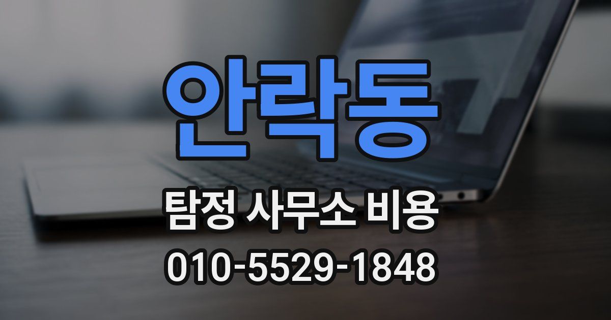 안락동 탐정 사무소 비용