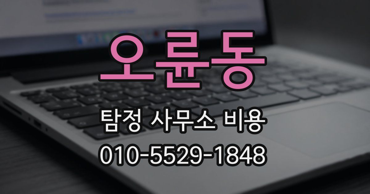 오륜동 탐정 사무소 비용