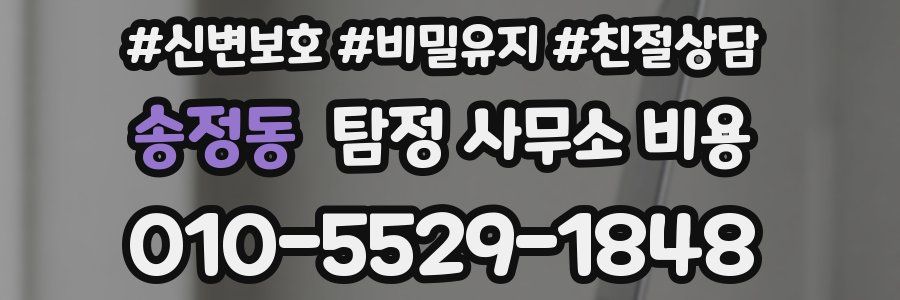 송정동 탐정 사무소 비용