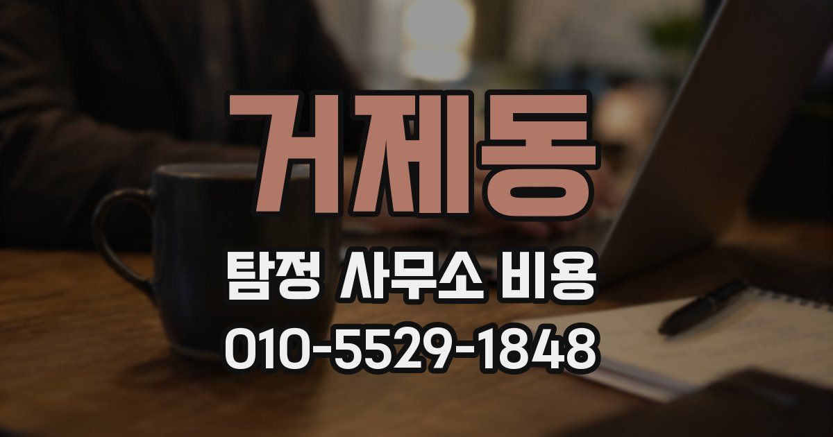 거제동 탐정 사무소 비용