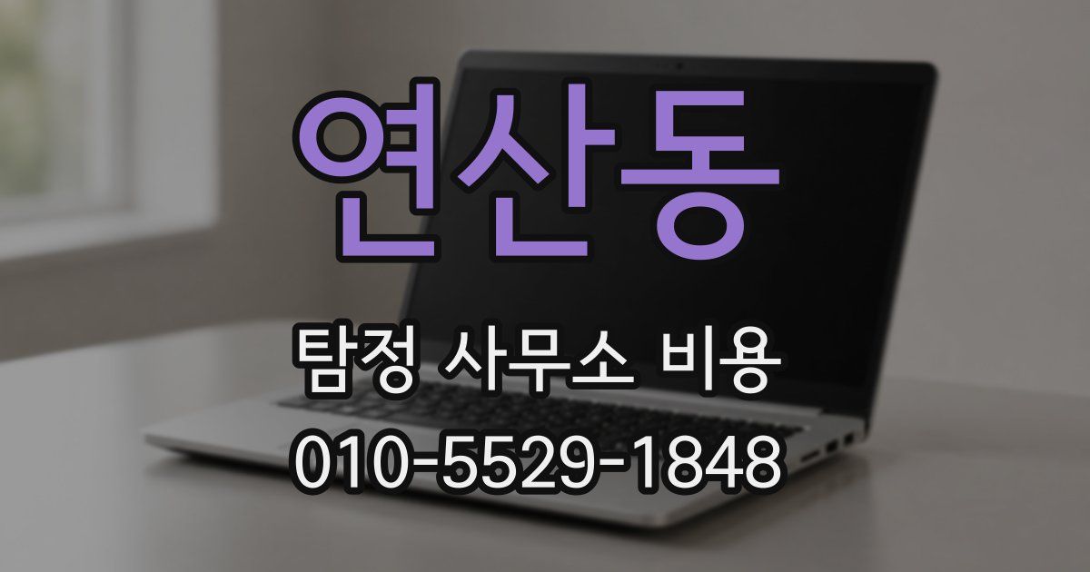 연산동 탐정 사무소 비용