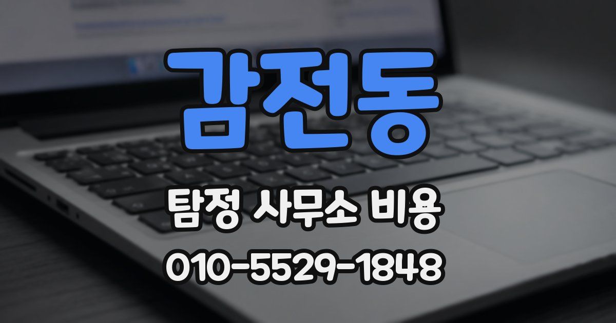 감전동 탐정 사무소 비용