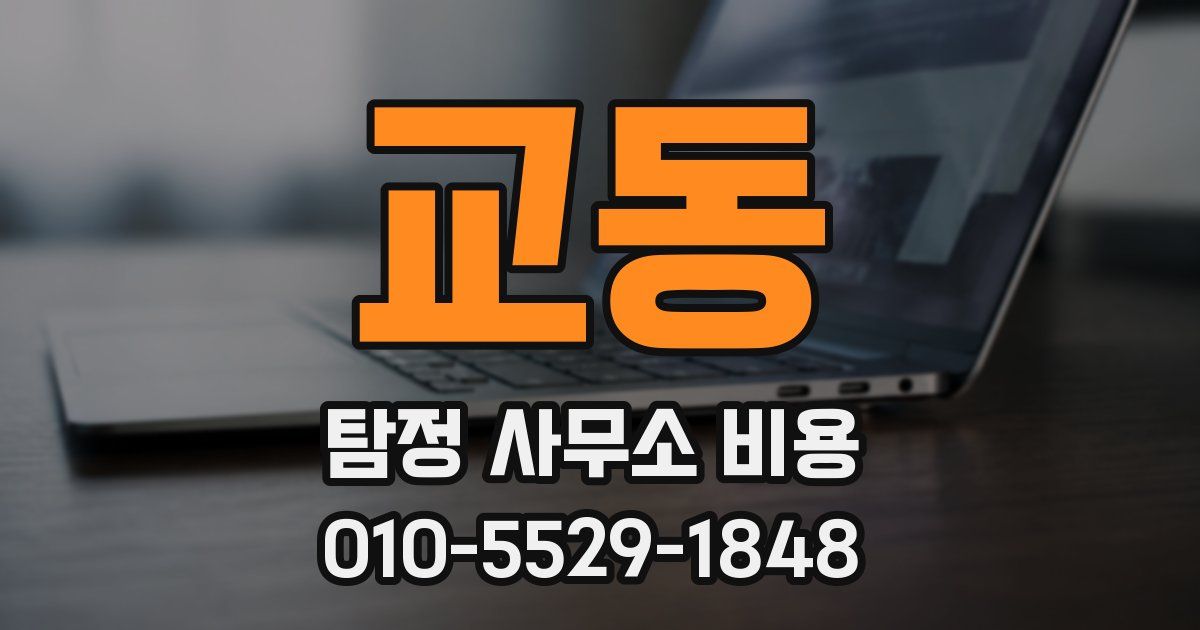 교동 탐정 사무소 비용