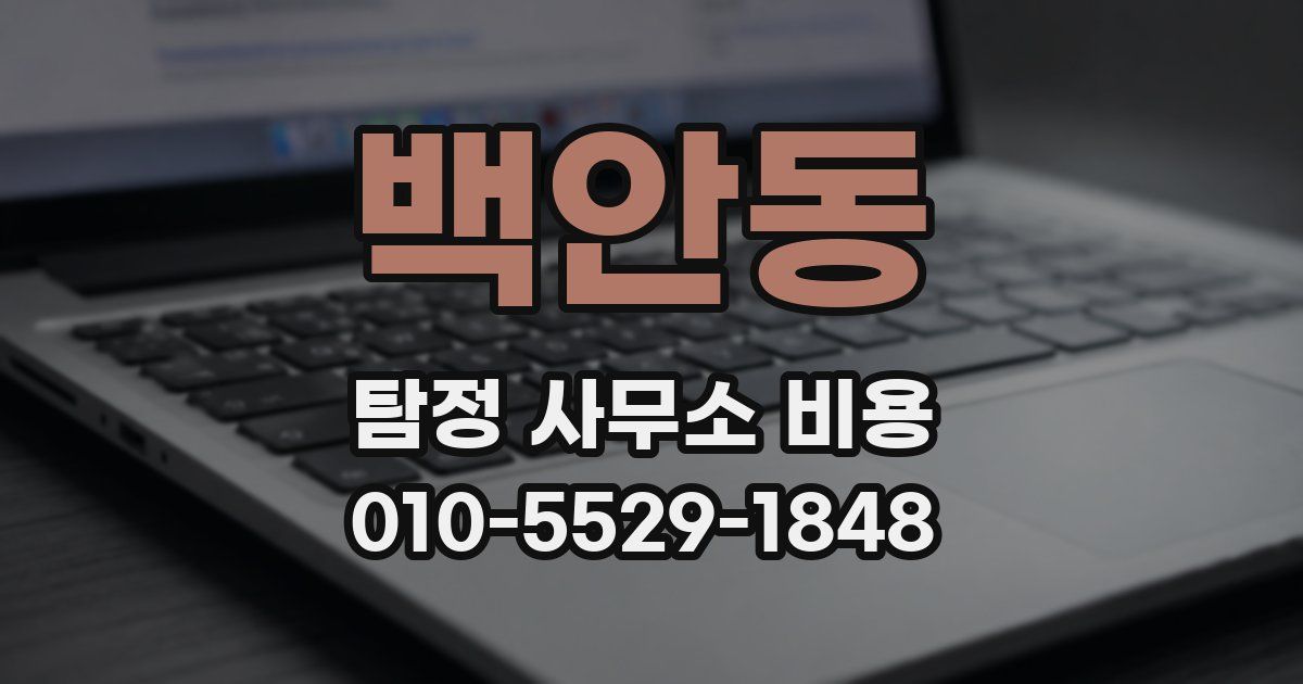 백안동 탐정 사무소 비용