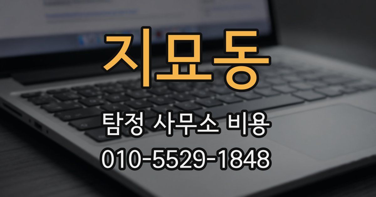 지묘동 탐정 사무소 비용