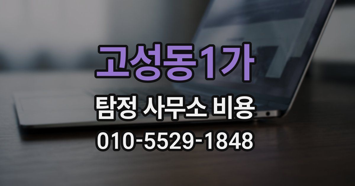 고성동1가 탐정 사무소 비용