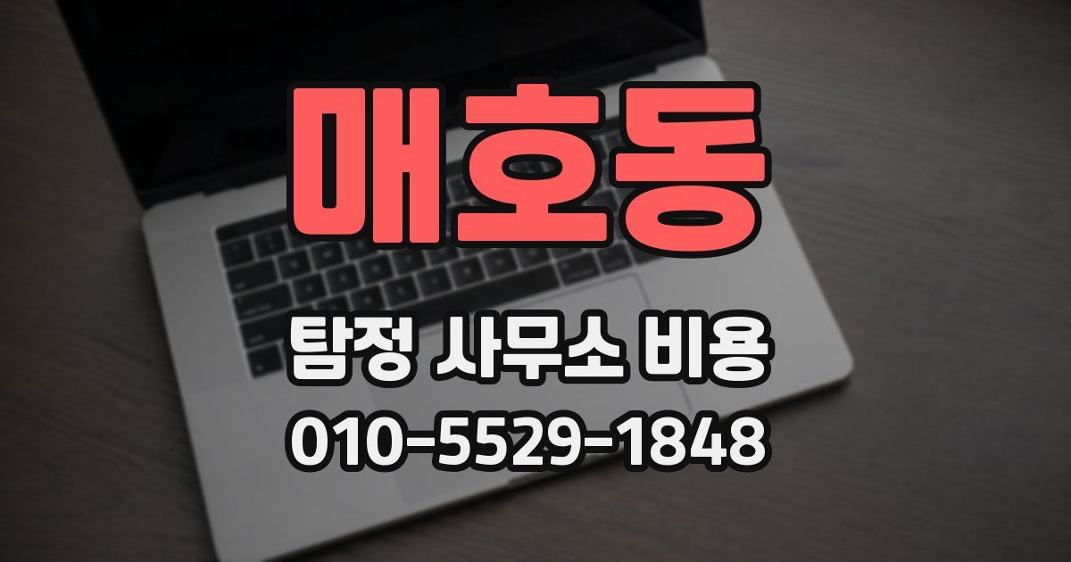 매호동 탐정 사무소 비용
