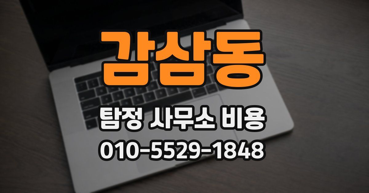 감삼동 탐정 사무소 비용