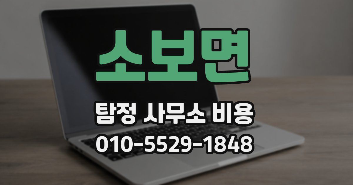 소보면 탐정 사무소 비용
