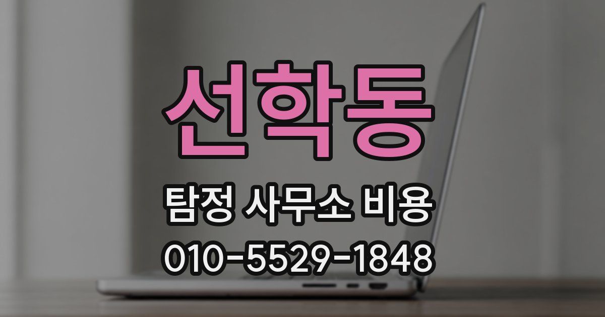 선학동 탐정 사무소 비용