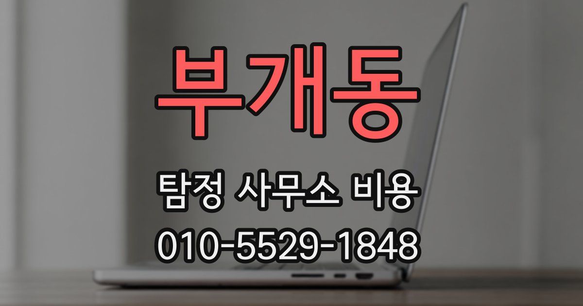 부개동 탐정 사무소 비용