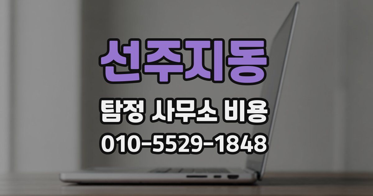 선주지동 탐정 사무소 비용