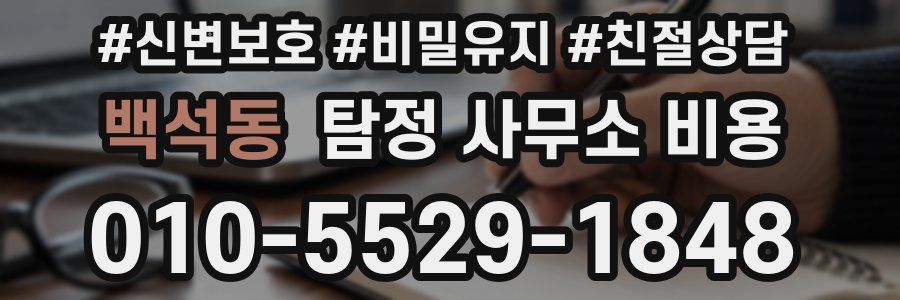 백석동 탐정 사무소 비용