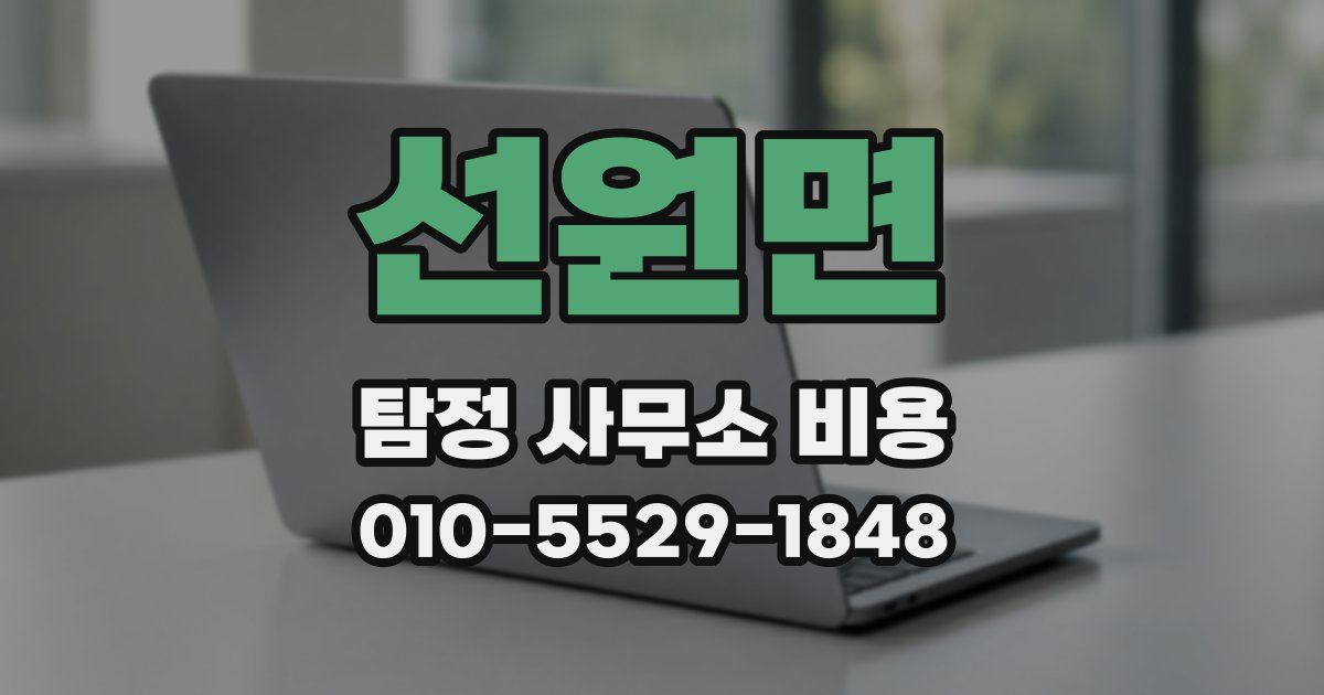 선원면 탐정 사무소 비용