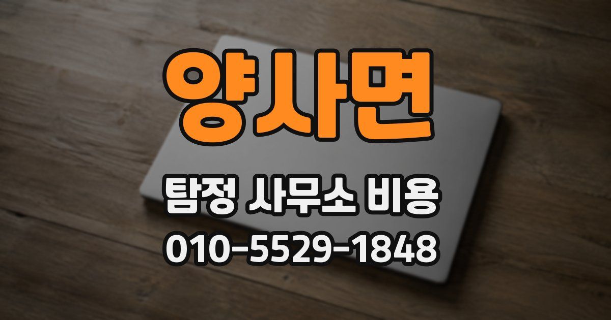 양사면 탐정 사무소 비용