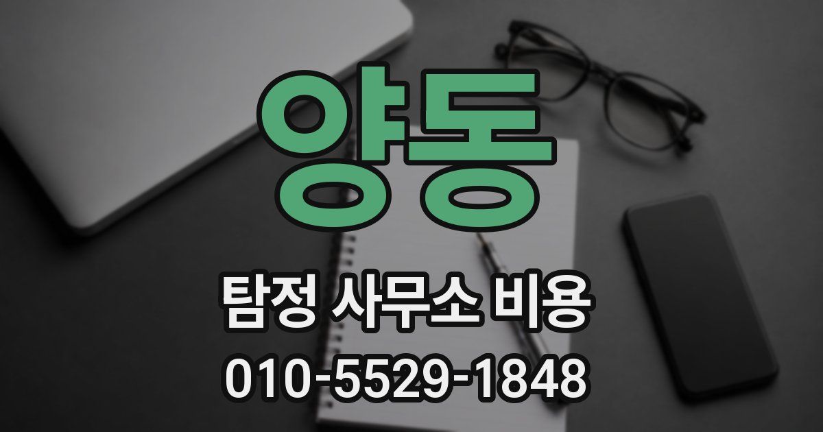 양동 탐정 사무소 비용