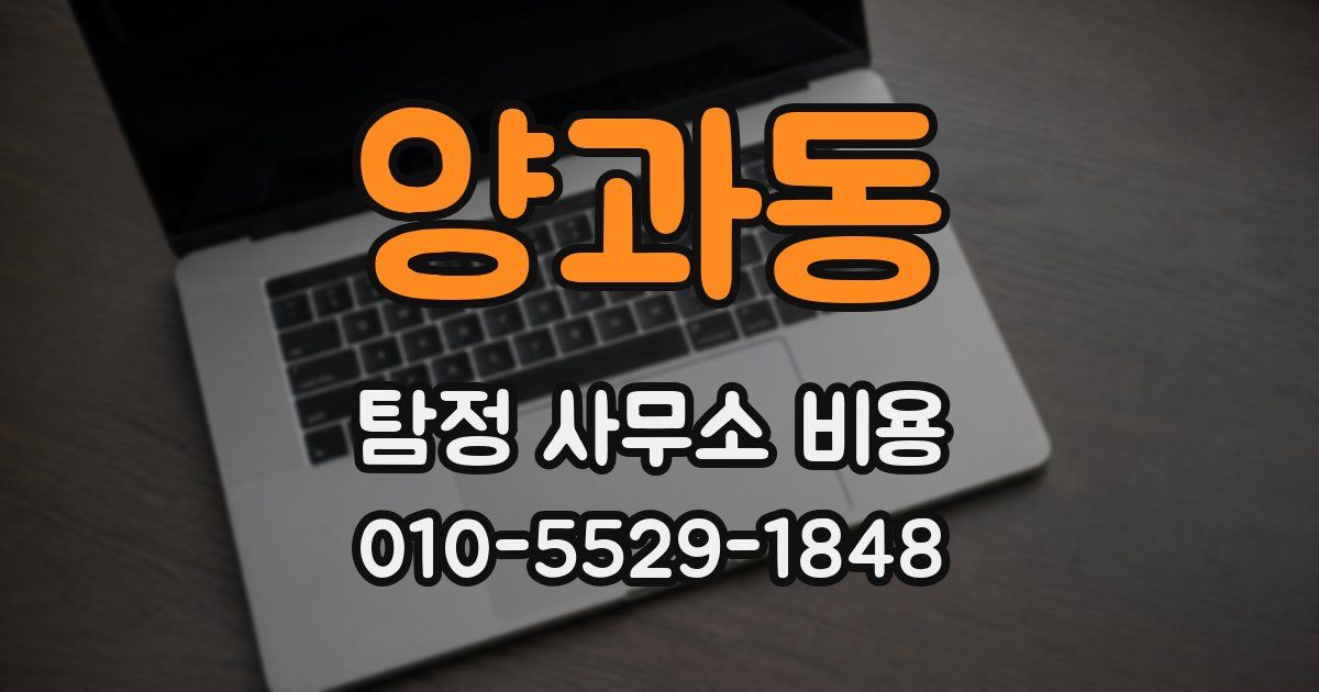 양과동 탐정 사무소 비용