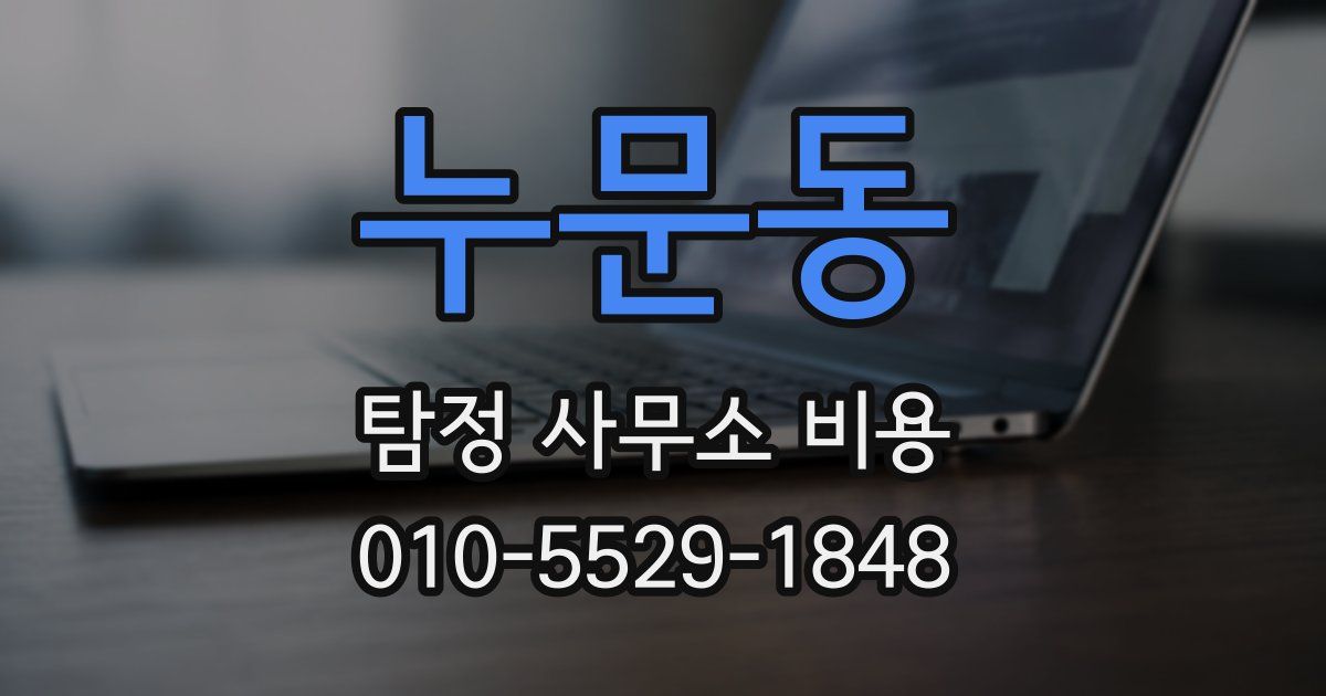 누문동 탐정 사무소 비용