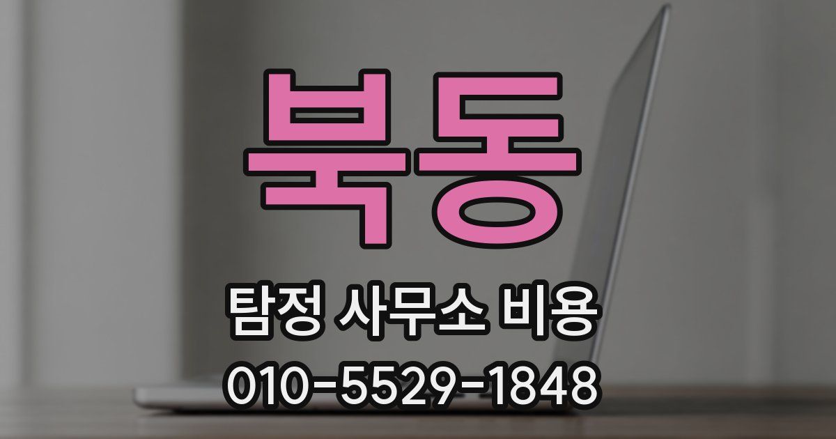 북동 탐정 사무소 비용