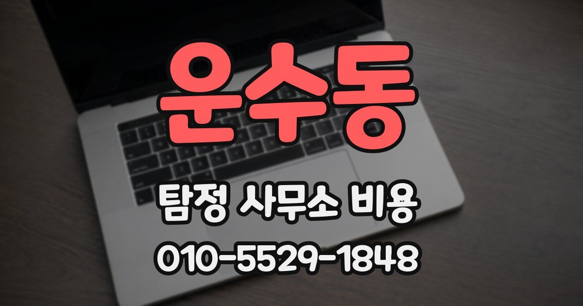 운수동 탐정 사무소 비용