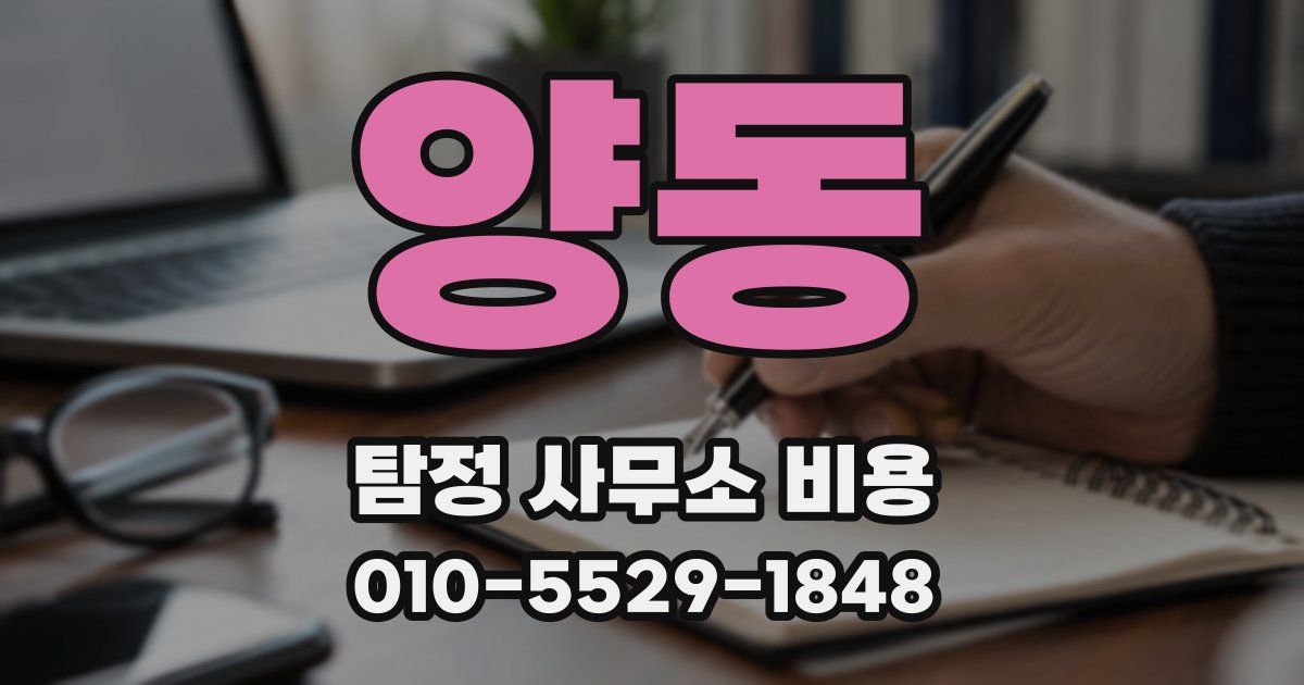 양동 탐정 사무소 비용