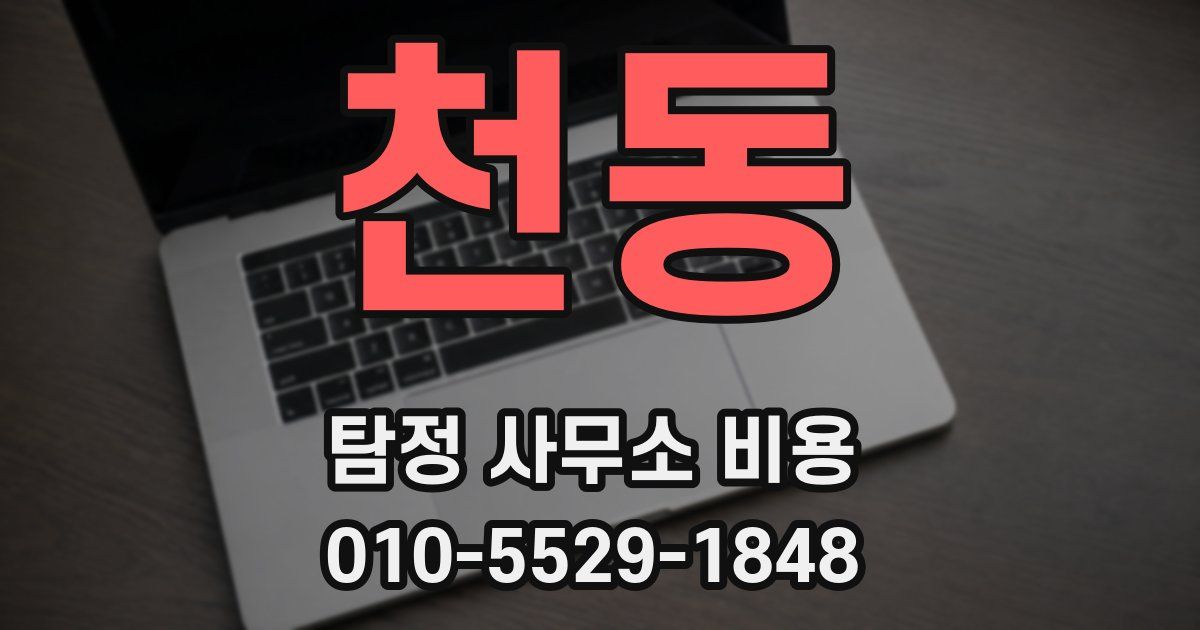 천동 탐정 사무소 비용