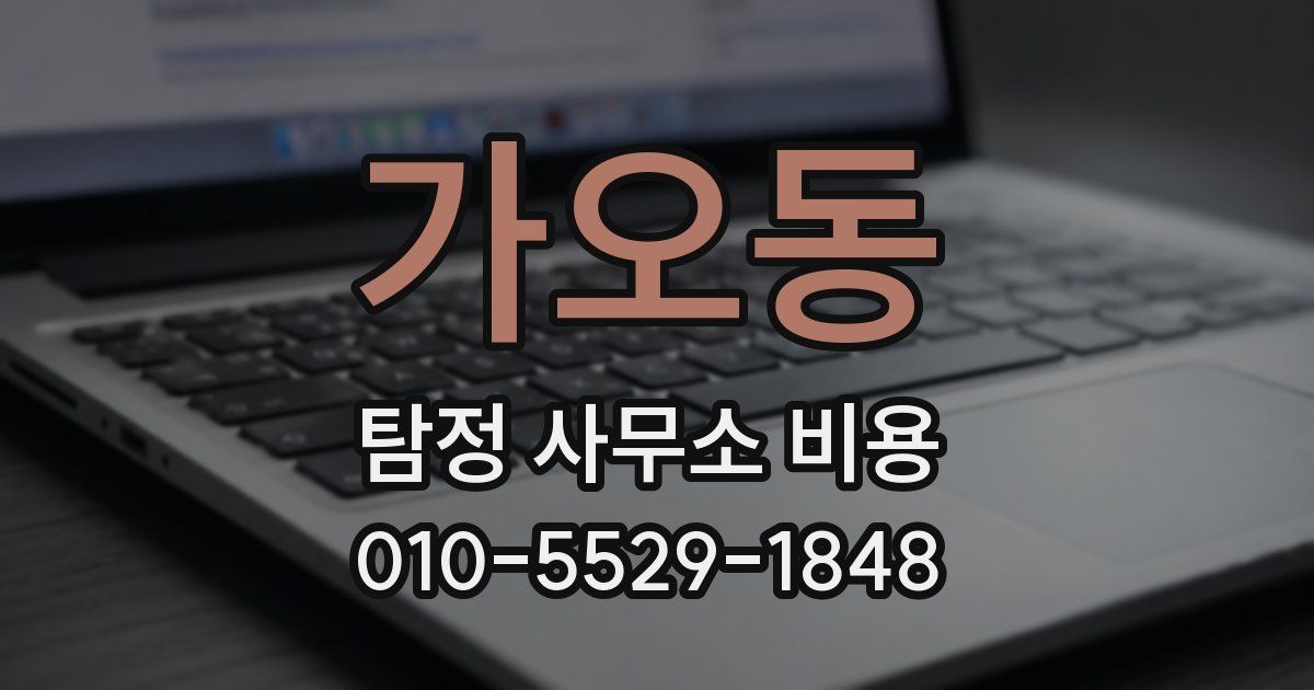 가오동 탐정 사무소 비용