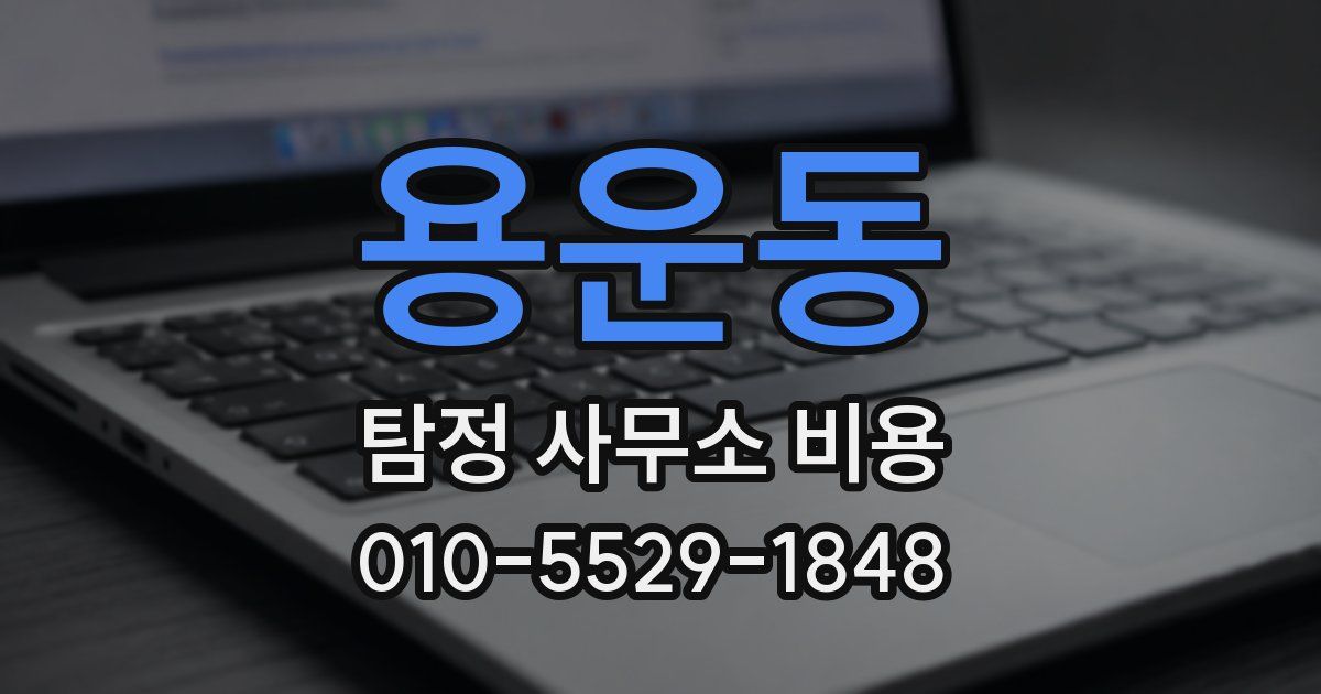 용운동 탐정 사무소 비용