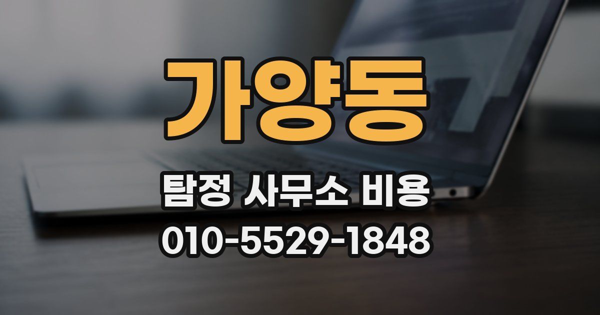 가양동 탐정 사무소 비용