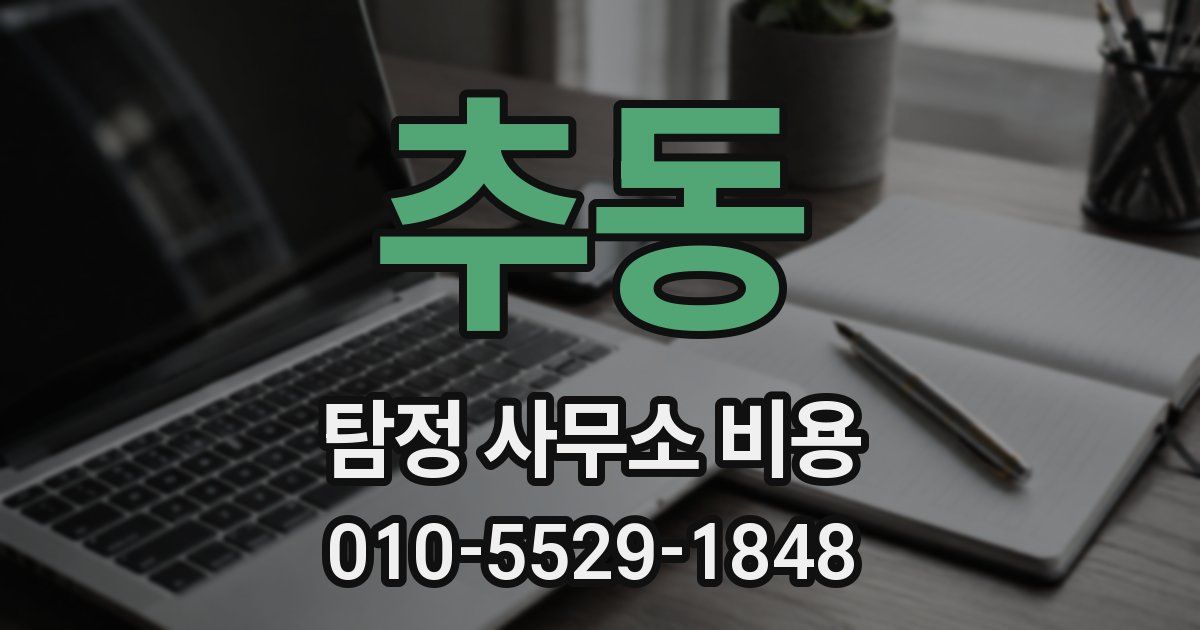 추동 탐정 사무소 비용