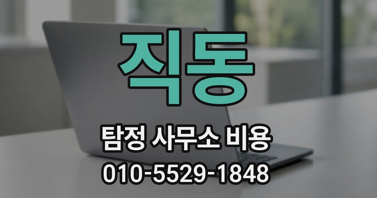 직동 탐정 사무소 비용