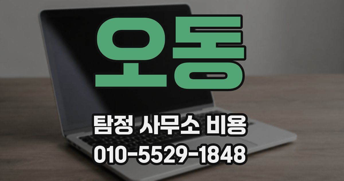 오동 탐정 사무소 비용