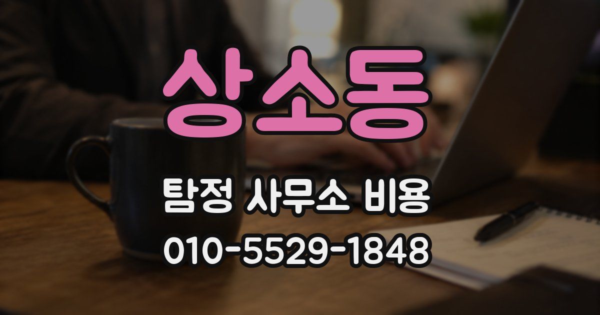 상소동 탐정 사무소 비용
