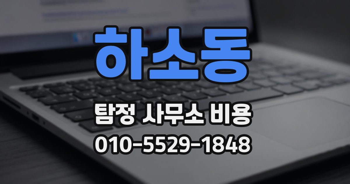 하소동 탐정 사무소 비용