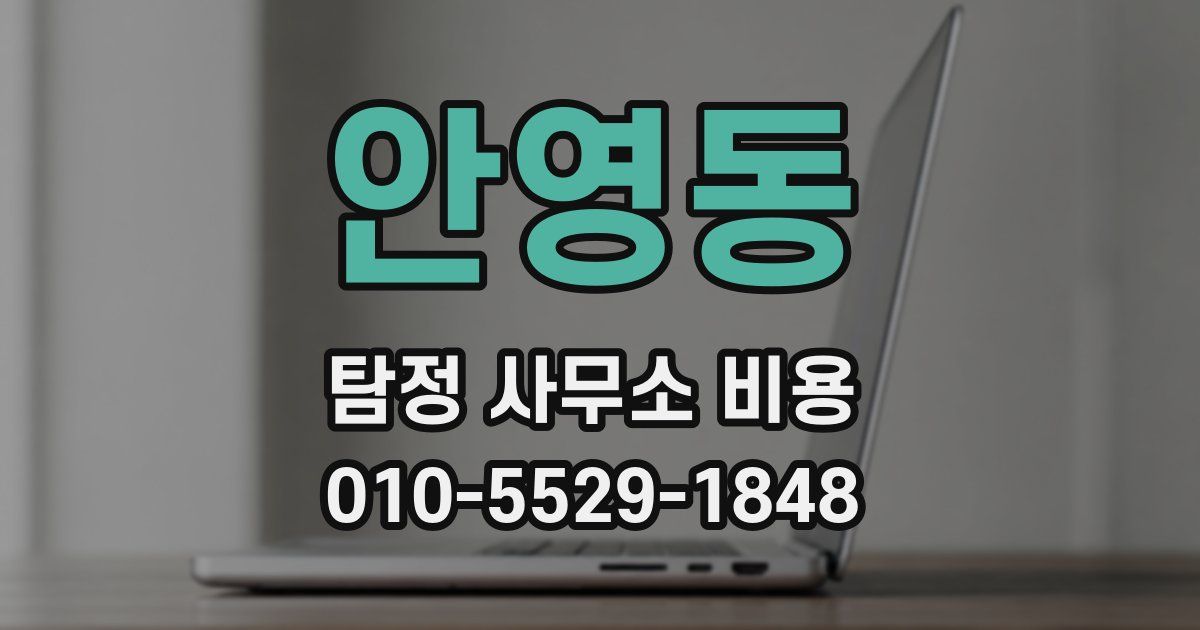 안영동 탐정 사무소 비용