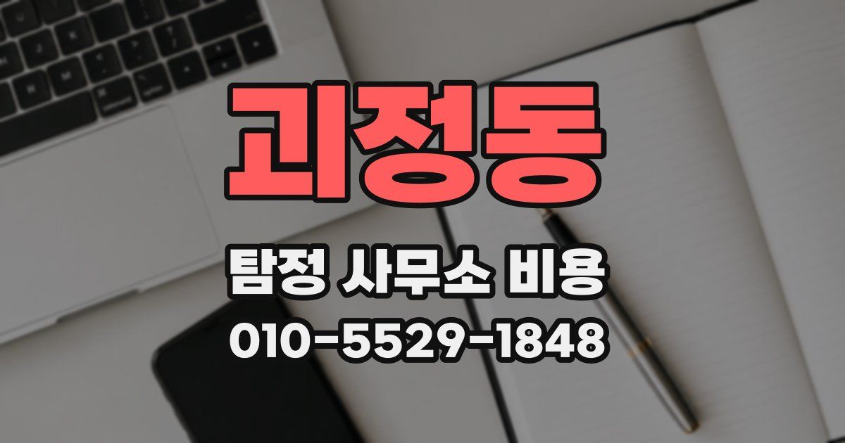 괴정동 탐정 사무소 비용