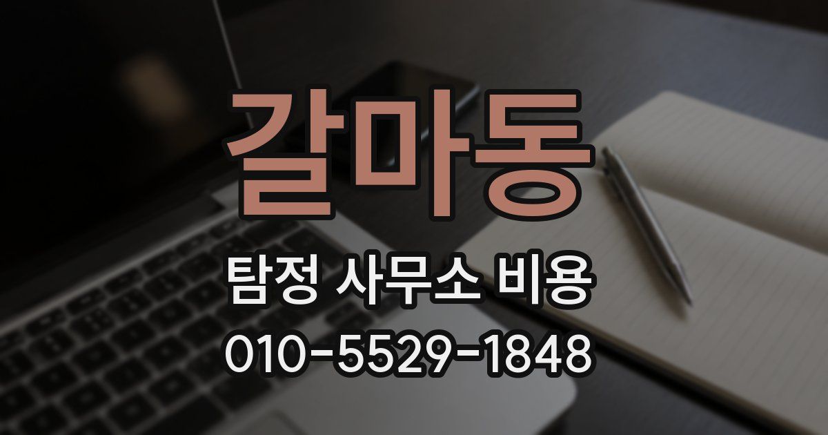 갈마동 탐정 사무소 비용