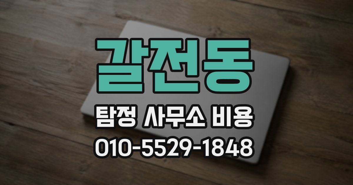 갈전동 탐정 사무소 비용