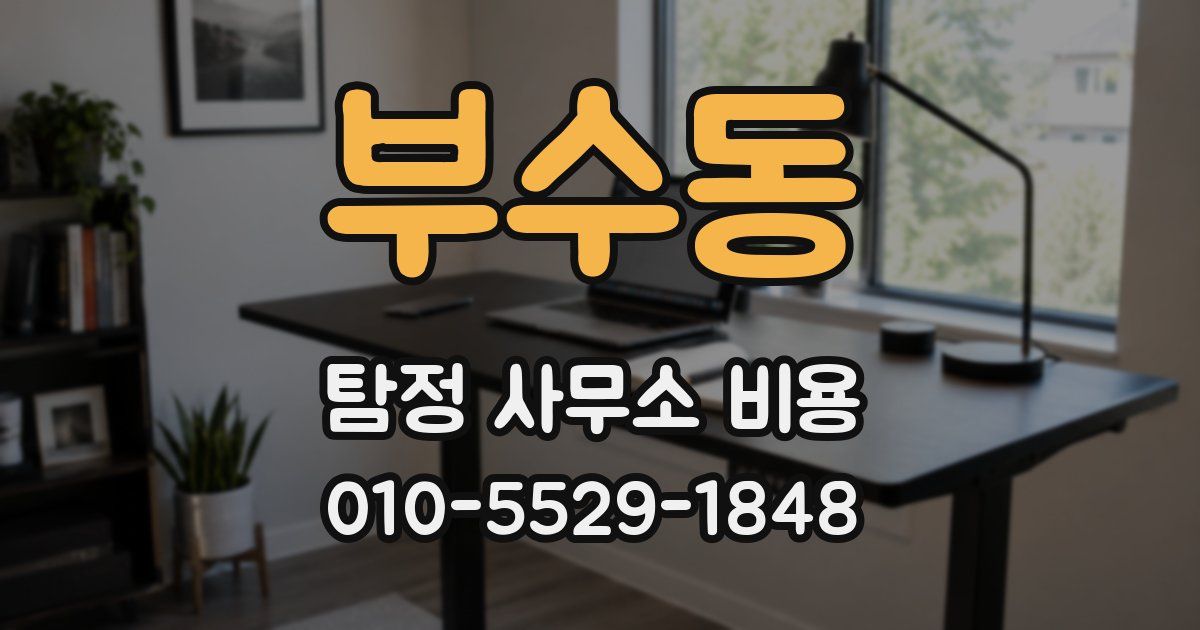 부수동 탐정 사무소 비용