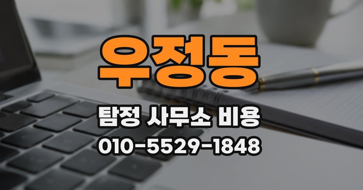 우정동 탐정 사무소 비용