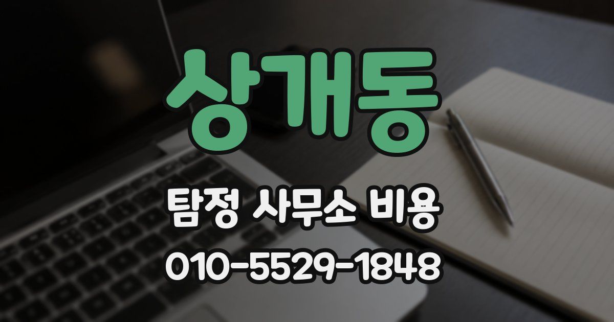 상개동 탐정 사무소 비용