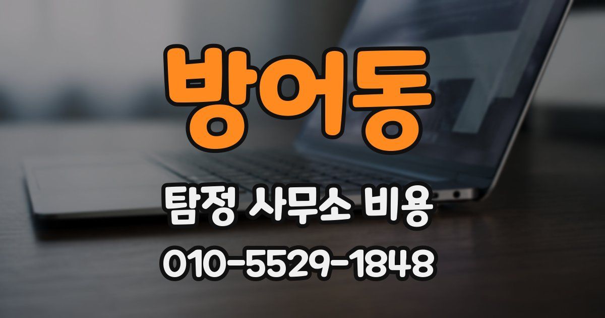 방어동 탐정 사무소 비용