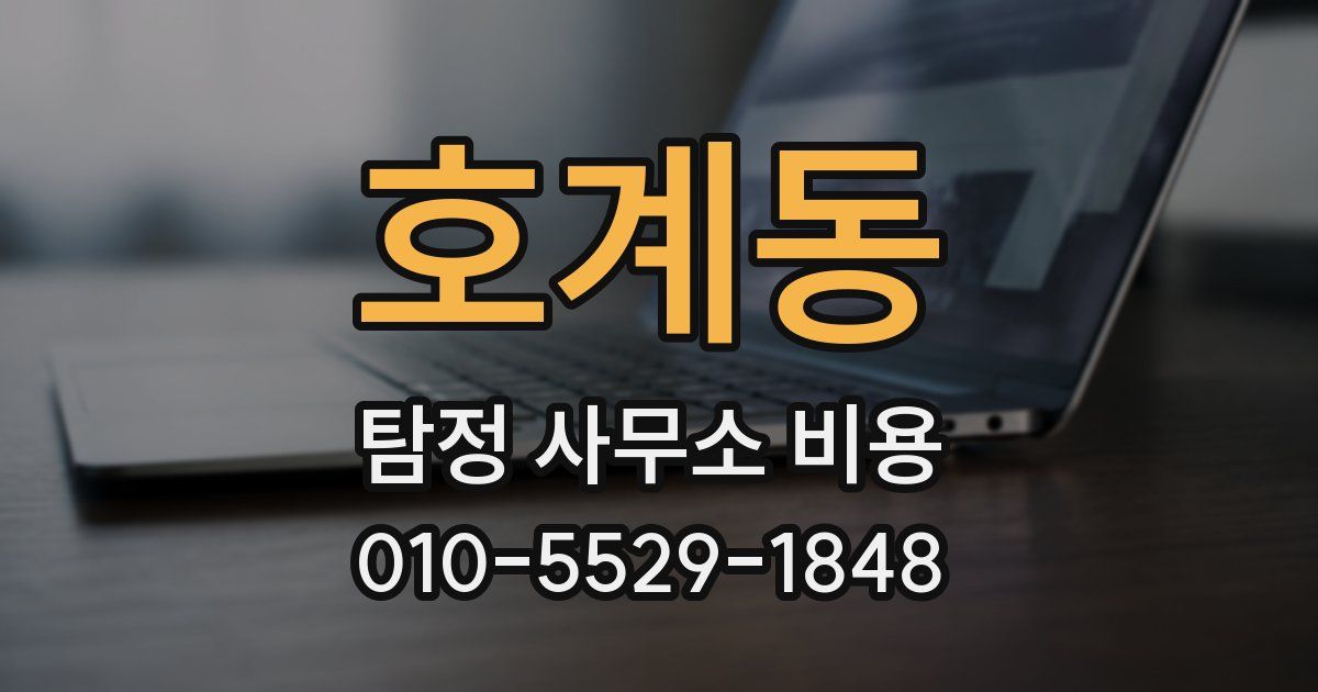 호계동 탐정 사무소 비용
